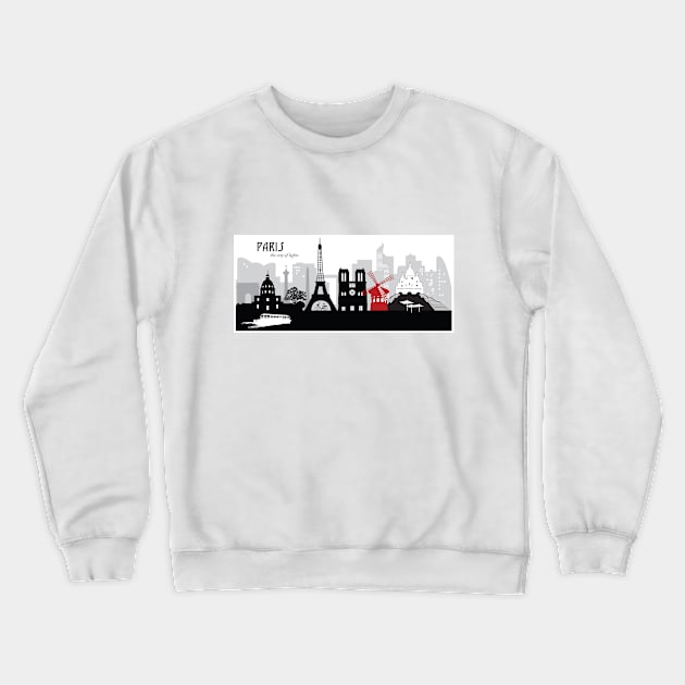 Paris Skyline Crewneck Sweatshirt by French Nik Naks